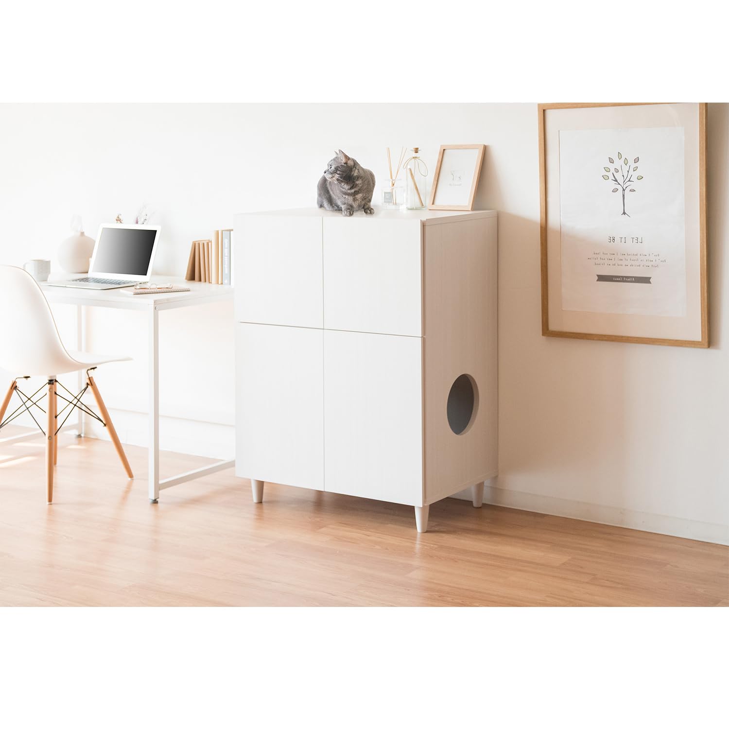 Amazon.co.jp: アスクリエイト キャビネット ペット 収納棚 猫